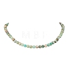 6.5MM Round Natural Green Line Jasper Beaded Necklaces for Women NJEW-JN05960-2