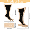Foot Shaped Bamboo & Velvet Anklet Display Stands ODIS-WH0030-140A-2