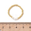 Natural Cultured Freshwater Pearl and Glass Seed Beads Finger Rings RJEW-JR01014-2