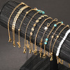 10Pcs Beach Style Alloy & Synthetic Turquoise & Resin Link Anklets WGF01BA-01-2