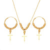 Cross Brass Pendant Necklaces & Hoop Earrings Sets FS-WGF4D6C-01-2