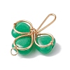 Dyed Natural Malaysia Jade Shamrock Pendants PALLOY-JF02785-03-4