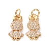 Brass Micro Pave Colorful Cubic Zirconia Pendants CU-E003-18G-11-1