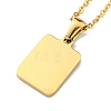 Ion Plating(IP) Rectangle with Initial Letter 304 Stainless Steel Pendant Necklace NJEW-R265-04G-T-2