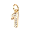 Brass Micro Pave Clear Cubic Zirconia Charms KK-G544-04G-01-1