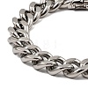 304 Stainless Steel Cuban Link Chain Bracelet NJEW-D050-02G-P-3