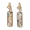 Brass Micro Pave Clear Cubic Zirconia Dangle Earrings EJEW-JE06949-2