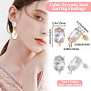 6 Pairs 2 Colors Brass Micro Pave Clear Cubic Zirconia Oval Stud Earring Findings KK-BBC0007-30-2