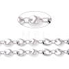 304 Stainless Steel Flash Twisted Slice Link Chains CHS-D028-02P-4