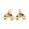 Eco-friendly Brass Micro Pave Colorful Cubic Zirconia Pendants X-KK-D080-26G-1