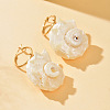 Alloy & Natural Shell Hoop Earrings WGB67FD-02-1