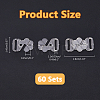 60 Pairs Plastic Bikini Bra Clips Hooks FIND-FH0009-06B-2