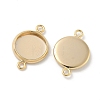 Flat Round Brass Connector Cabochon Settings KK-K414-13E-G-2