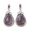 Natural Amethyst Pendants G-A095-02P-02-1