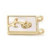 Brass Pave Natural White Shell Pendants KK-S522-02C-G-2