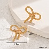 Vintage Stainless Steel Texture Butterfly Tassel Stud Earrings for Women CG8144-1