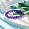 Natural Malaysia Jade(Dyed) Round Beaded Stretch Bracelet BJEW-JB07635-5