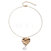 Zinc Alloy Textured Pendant Necklaces with Round Plastic Pearl Tassel FS-WG222B6-01-1