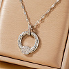 Ring Brass Cubic Zirconia Pendant Necklaces for Women TY8775-2-1