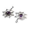 Natural Amethyst Spider Web Pendants G-Q163-09AS-08-2