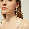 Crystal K9 Glass Cube Beaded Dangle Stud Earrings EJEW-TA00201-4