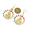 Chakra Theme Natural Mixed Gemstone Beaded Dangle Earrings EJEW-TA00385-3