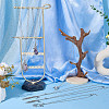 6Pcs 3 Styles 304 Stainless Steel Empty Macrame Pouch Star Moon Pendant Cable Chain Necklace Making NJEW-SC0001-87-4