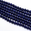 Dyed Natural Lapis Lazuli Round Beads Strands G-O047-06-10mm-2