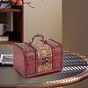Retro Style Embossed Flower Wooden Jewelry Storage Cases with Handles CON-CL0001-25-7