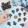 Olycraft 10Pcs Cross with Word Jesus Silicone Beads SIL-OC0001-21-3