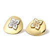 Rack Plating Brass Micro Pave Clear Cubic Zirconia Stud Earrings EJEW-B062-01GP-01B-1