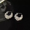 Brass & Crystal Rhinestone Hoop Earrings FS-WG0779A-01-4