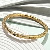 Artisan Engraved 304 Stainless Steel Rhinestone Bangles for Women BJEW-D456-01G-02-3