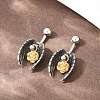 316 Stainless Steel Curved Barbell Dangle Belly Rings AJEW-C044-01-3