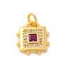 Brass Micro Pave Cubic Zirconia Charms KK-U033-02M-2