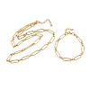 304 Stainless Steel Paperclip Chains Bracelet & Necklace Jewelry Sets SJEW-L199-02G-4