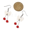 Bowknot ABS Plastic Imitation Pearl Dangle Earrings EJEW-JE06767-3