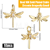 10Pcs Brass Micro Pave Clear Cubic Zirconia Pendants KK-BBC0021-84-2