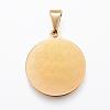 Real 18K Gold Plated 304 Stainless Steel Pendants STAS-H372-01H-2