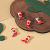 5Pcs Boot Baking Paint Glass Enamel  Beads LAMP-TADJ0001-08B-5