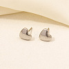 Non-Tarnish Stylish Heart Shaped 304 Stainless Steel Stud Earrings for Women BS5340-5-1