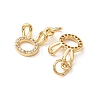 Brass Micro Pave Clear Cubic Zirconia Pendants CU-E003-18G-15-2
