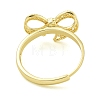 Bowknot Brass Adjustable Rings for Women RJEW-M016-09G-4