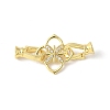 Brass Pave Clear Cubic Zirconia Fold Over Clasps KK-M320-03G-1