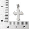 304 Stainless Steel Micro Pave Cubic Zirconia Pendants STAS-Z107-08P-11-3