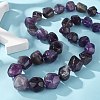 Natural Amethyst Nuggets Beaded Necklaces for Women Men NJEW-K388-01E-3