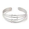 Non-Tarnish 304 Stainless Steel Multi Line Cuff Bangles for Women BJEW-L682-006P-1