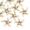 SHEGRACE Brass Colorful Cubic Zirconia Charms XGRQ3P172-599G-1