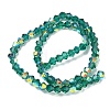Electroplate Transparent Glass Beads Strands EGLA-K015-18I-2