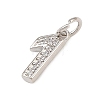 Brass Micro Pave Clear Cubic Zirconia Charms KK-G544-04P-3